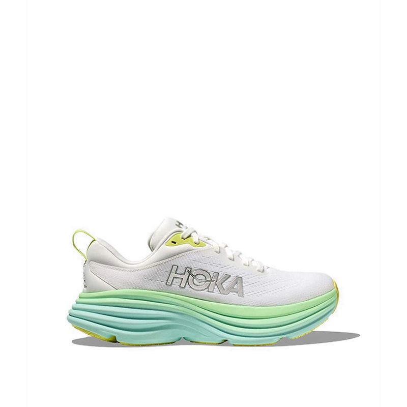 Hoka Bondi 8 Women's Running Shoes - Blanc De Blanc/Sunlit Ocean