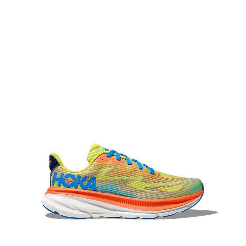 Hoka Clifton 9 Youth Boys Boys Running Shoes - Evening Primrose/Vibrant Orange