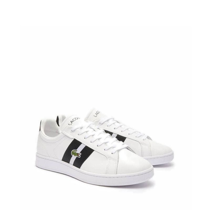 Lacoste Men's Carnaby Pro CGR Bar Leather Trainers - White/Black