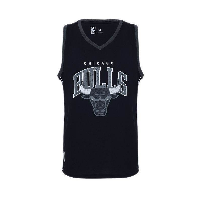 NBA BULLS MUSCLE TEE WITH TRIMMING - BLACK