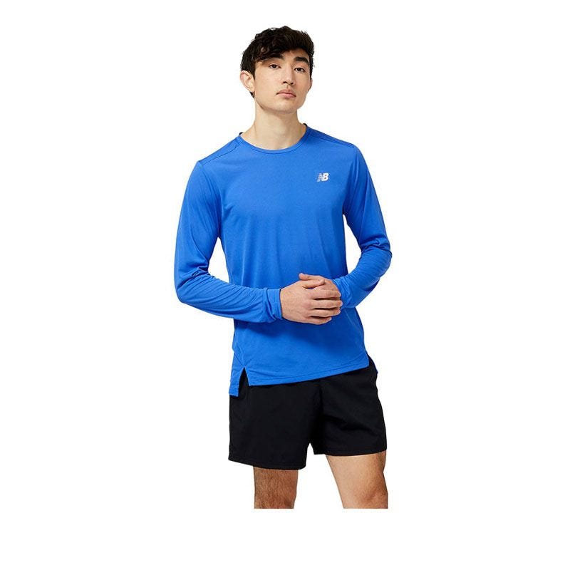 New Balance Accelerate Men's Long T-Shirt- Marine Blue