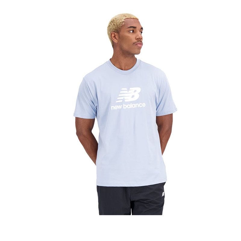 New Balance Essentials Stacked Logo Cotton Athletic Men's T-shirt - Grey