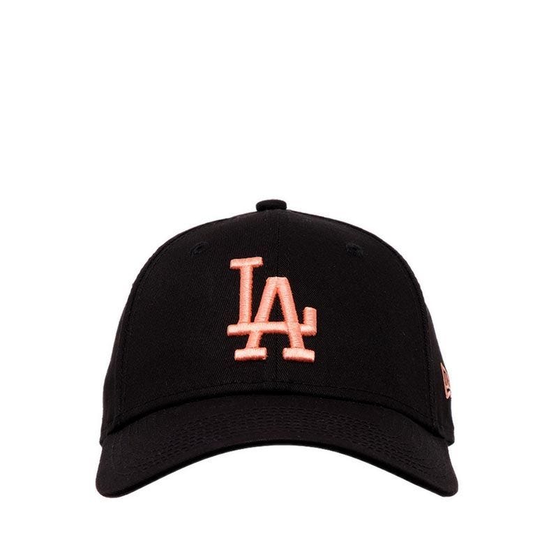 New Era 940 Los Angeles Dodgers Essentials Peach Logo Women's Cap - Black