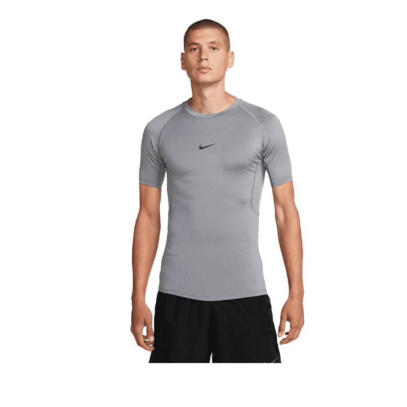 Nike Pro Men's Dri-FIT Tight Short-Sleeve Fitness Top - Grey