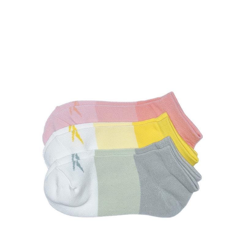 Reebok 3P Ankle Girl's Socks - Grey/Rose/Yellow
