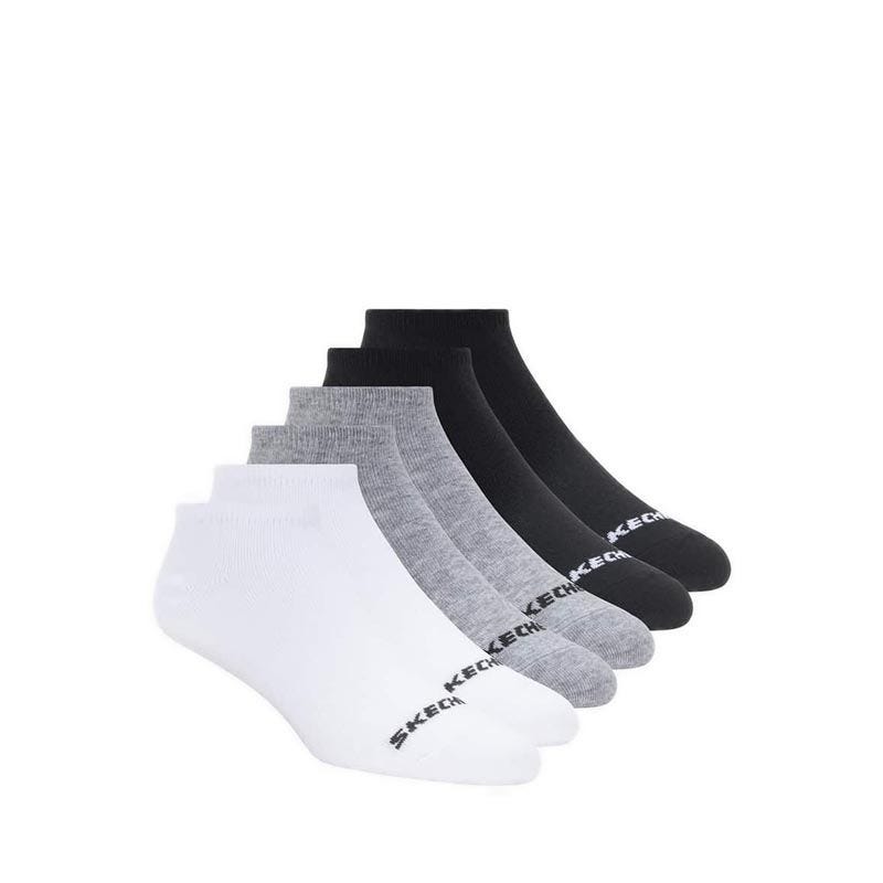 SKECHERS 6PK NON TERRY NO SHOW SOCKS UNISEX - MIXED COLOR