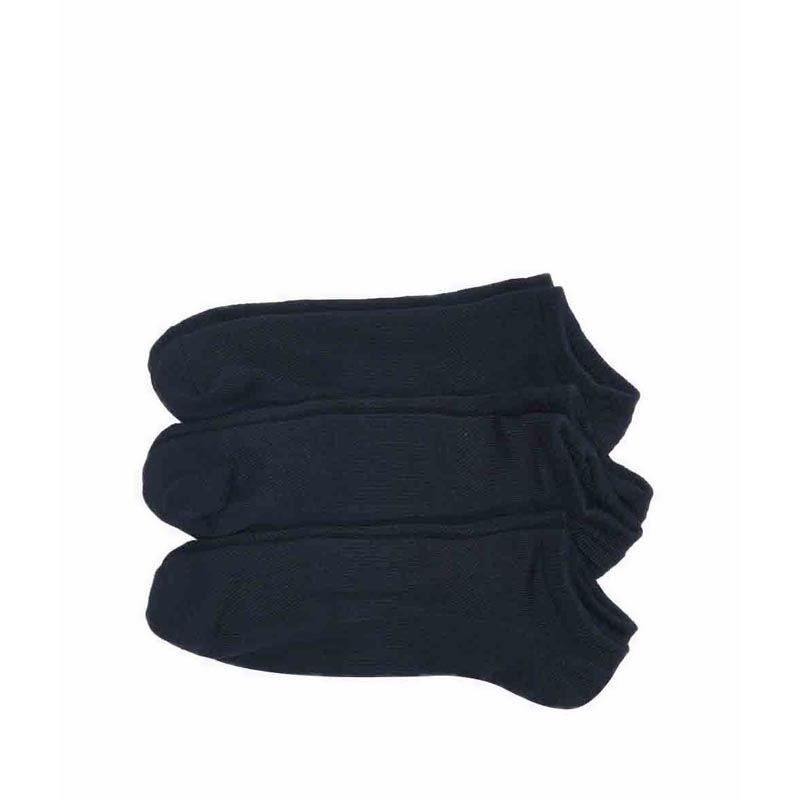 SKECHERS MEN 3PK NON TERRY SUPER NO SHOW SOCKS - BLACK