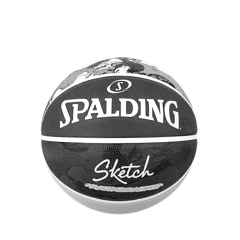 Spalding Adult Sketch Jump Rubber Basketball - Black