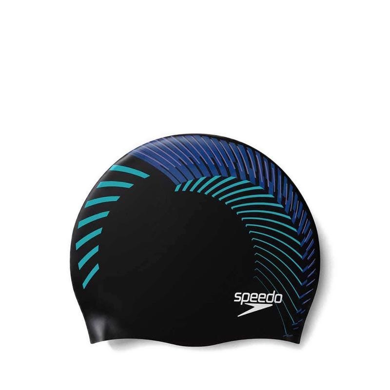 Speedo Reversible Moulded Silicone Unisex Swim Cap - Black/Blue