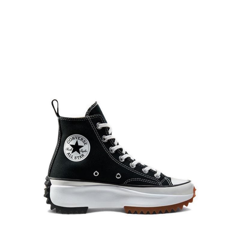 Converse Run Star Hike Canvas Platform Unisex Sneakers - Black/White/Gum